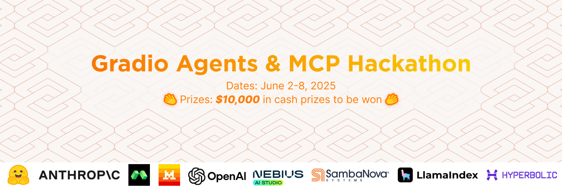 Gradio Agents & MCP Hackathon Banner with Sponsors