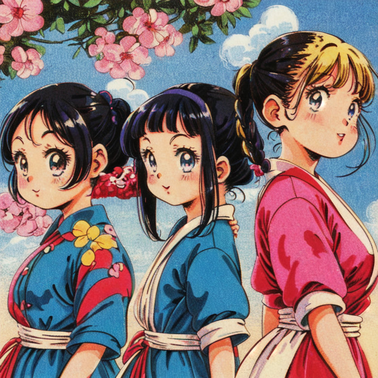 retro anime girls